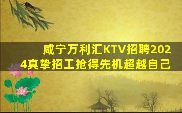 咸宁万利汇KTV招聘2024真挚招工抢得先机超越自己